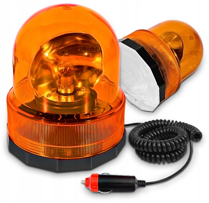 Výstražný maják 24 V BA15S magnetický | Oranžový | Zástrčka do zapaľovača